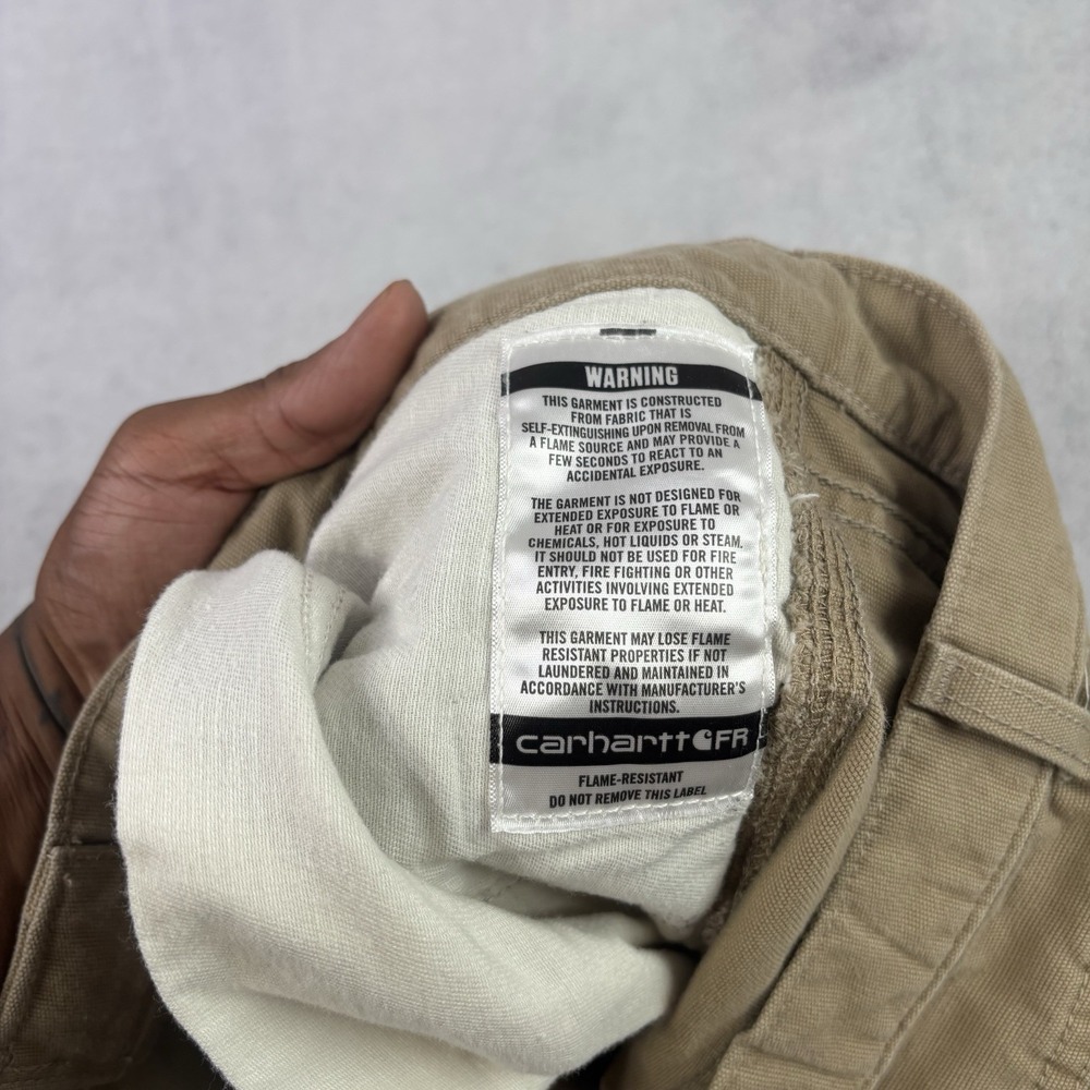 Carhartt FR Loose Fit Beige Khaki Workwear Pants Men's Waist 40" x 31" Inseam - Picture 4 of 10